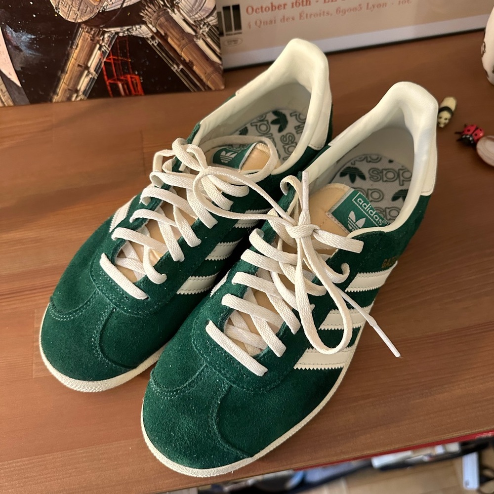 Green Adidas Gazelles